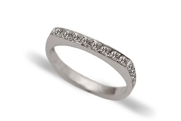 Arc Slim Pave' Diamond Ring