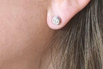Round Diamond Gold bezel stud earrings
