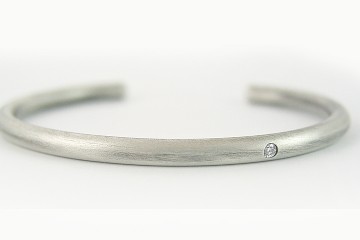 men's silver diamond armband