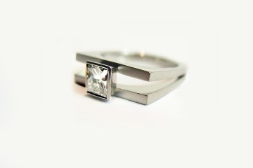 Custom Princess Diamond Ring Channel