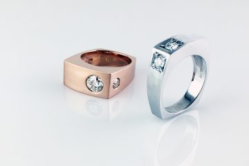 Custom Gold and Inherited Diamond Wedding Bands for Two