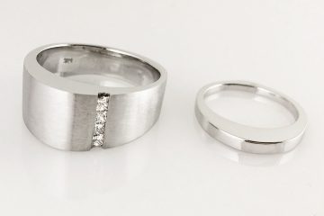 Custom His and Hers Large Curve Wedding Rings