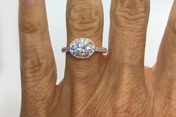 Oval Bezel Rose Gold Pave' Engagement Ring