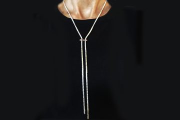 Silver Mirror Chain Necklace with Bar